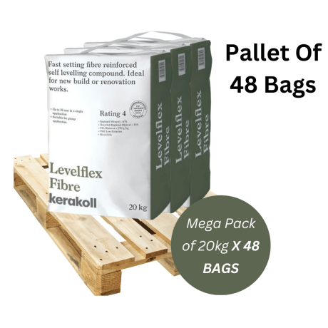Kerakoll Levelflex Fibre Reinforced Fast-Set Self Levelling Compound 20kg Full Pallet (48 Bags)